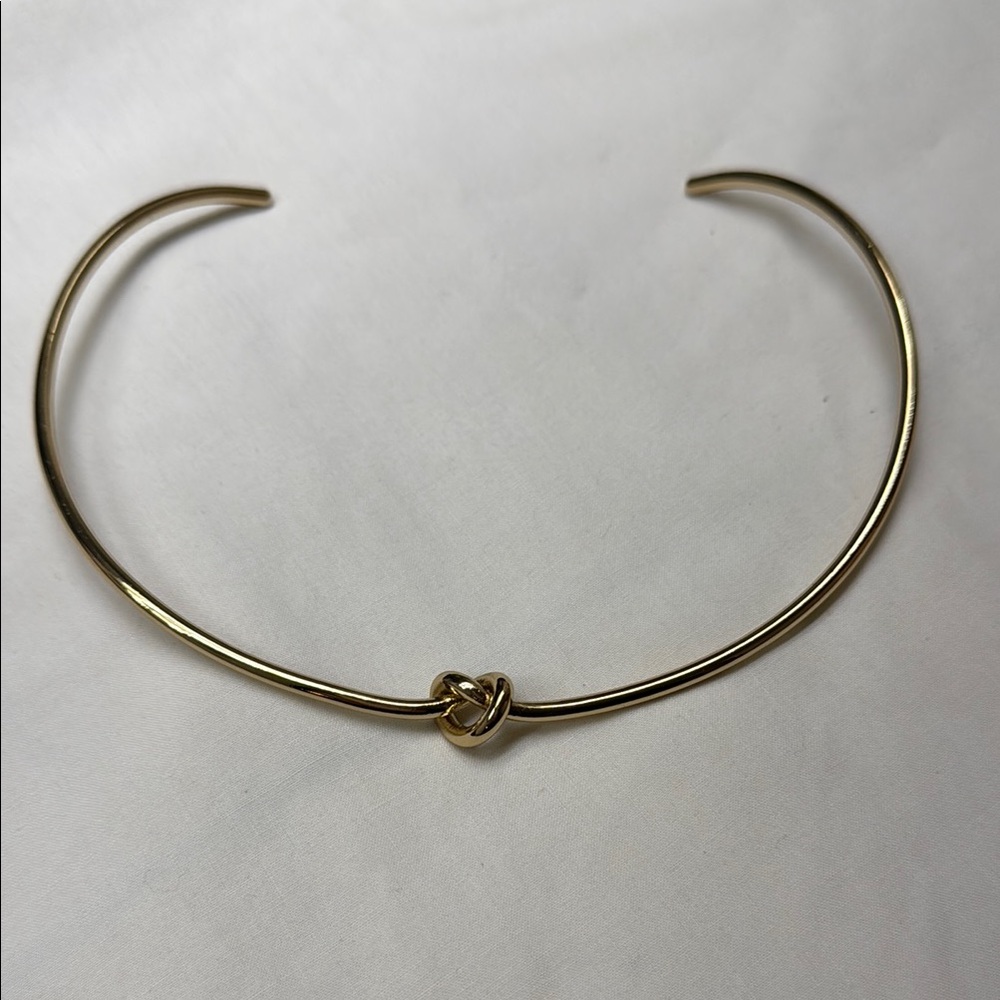 Necklace cuff with knot- goldtone